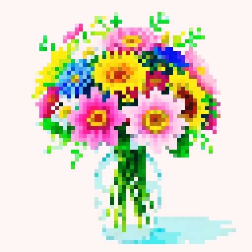 field flower bouquet, vibrant and delicate blossoms, soft and dreamy hues, reminiscent of a watercolor painting, closeup