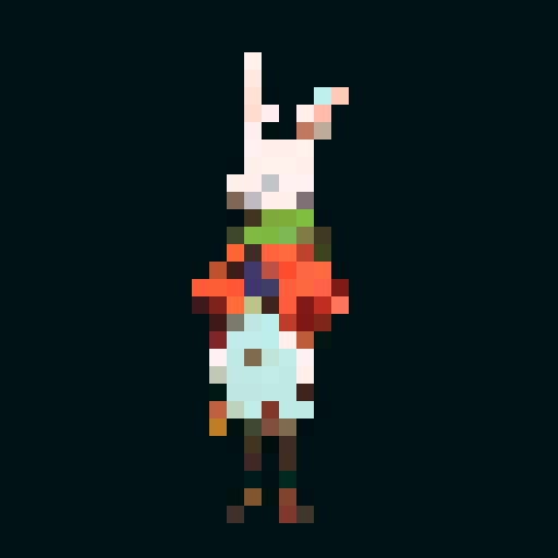 Mysterious and whimsical wererabbit in the style of wizardry