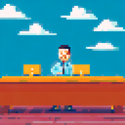 Create a person on a computer desk working.