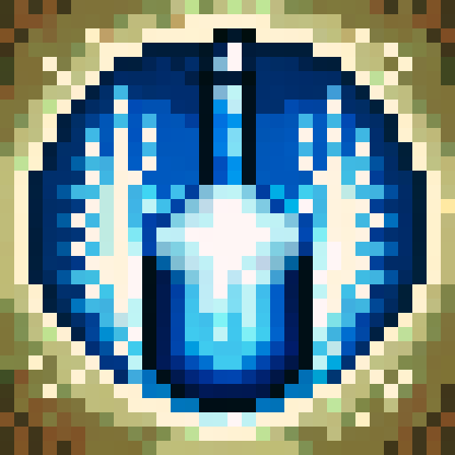 White and blue wizard's conical hat, close up, game icon, 32x32 pixel art, sRGB, skill art, portrait