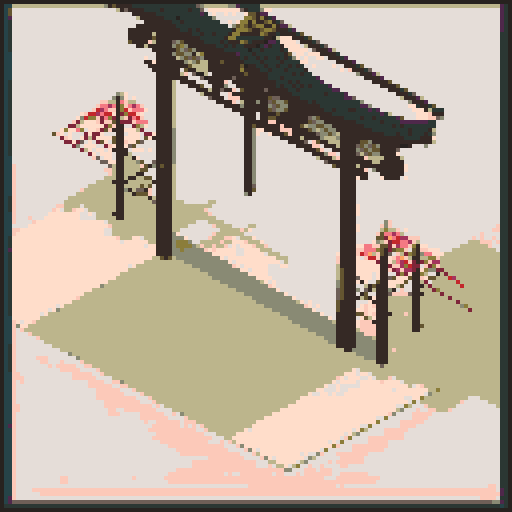 muromachi feudal japan minimalist torii gate