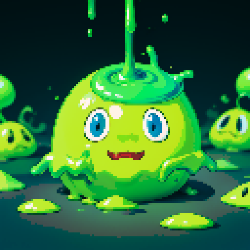 Bouncy slime, slime bouncing, slime splatter