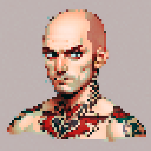 man redhead bald tattoos