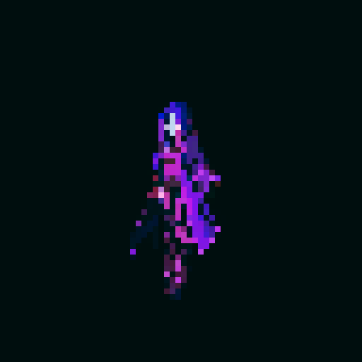 demon wings, floating girl, pixel art, sRGB
