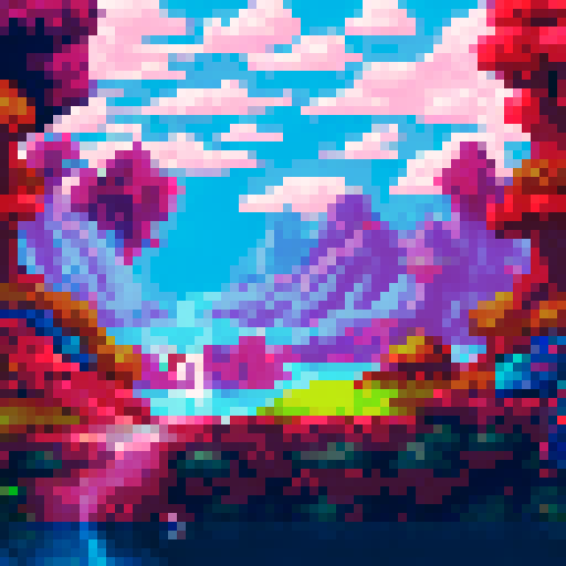 36 bit, pixel character, a sprite sheet, magical girl 