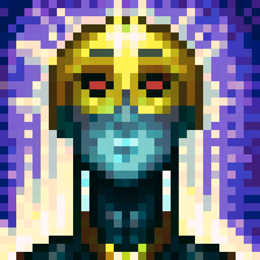 Saudi robot bedouin, 32x32 pixel art, portrait close up, muted colors, simple patterns, bedouin clothing