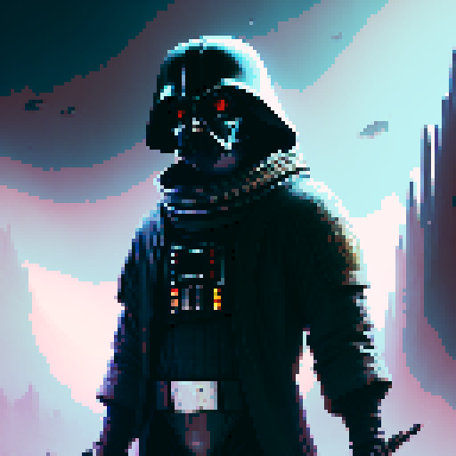 Darth Vader in a dark and obscure way in the dark ((extremely detailed and love deformations)) on the death star ((me extremely quality)) in 4k/8k detailed lighting and cinematic aspects