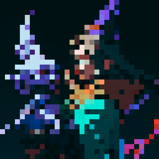 wizard character sprite in the style of diablo 2