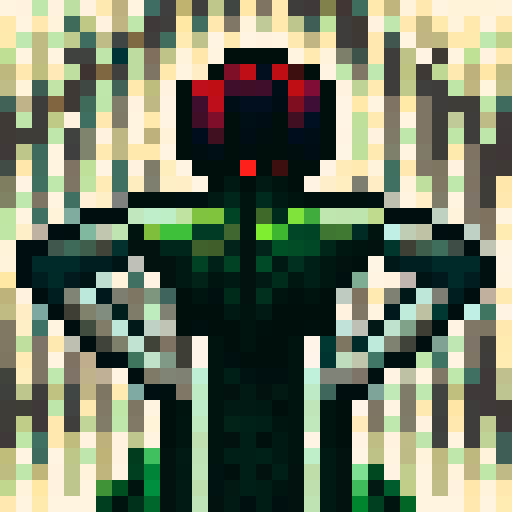 Shalltear Bloodfallen, sRGB colors, skill art, close up, portrait, with flowing scarlet hair, in a 32x32 pixel art style