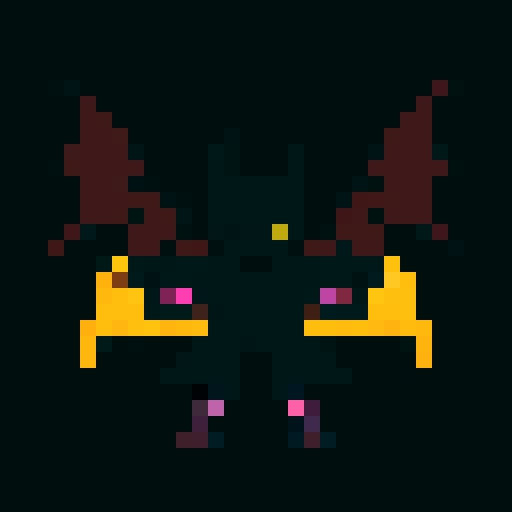 A larger, more menacing shadowy figure with smoky tendrils, large bat-like wings, and piercing red eyes. Its body is mostly hidden in darkness, giving it an ethereal, ghostly appearance. solid white background.
