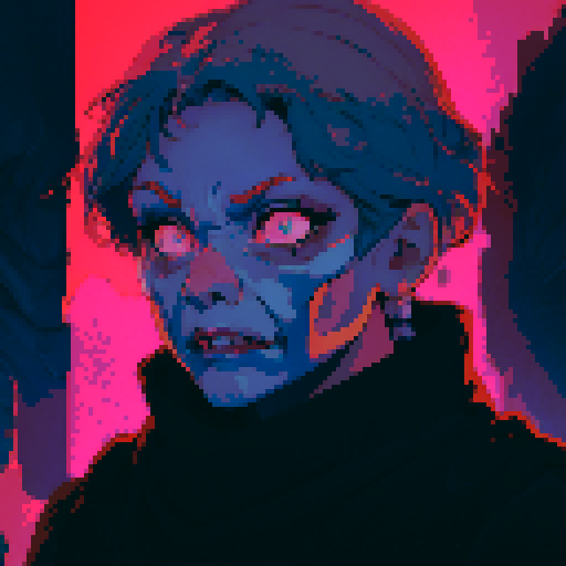 sRGB, pixel art, skeleton face with hollow eyes, cracked teeth, and intricate bone patterns
