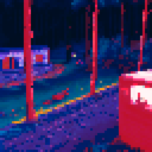 pixel art background inside of dimly lit kids playground with good toys and darkness in the corner of the room