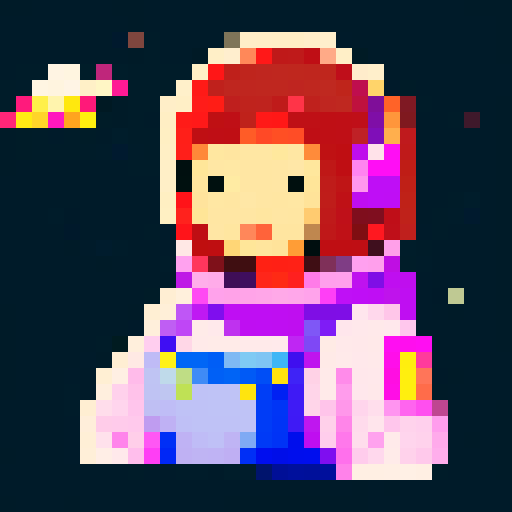 Human girl farmer in outer space