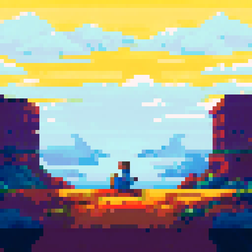 programing late at night at desk lofi clean pixel art