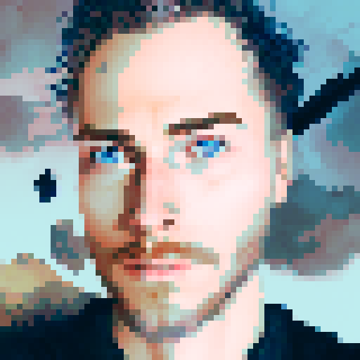 portrait man with blue eyes and beard