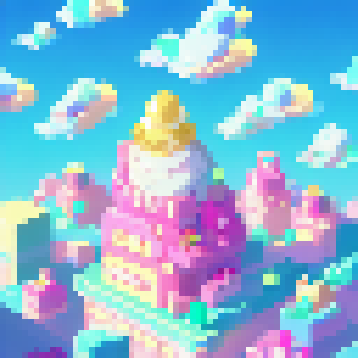 Kirby's adventure through a neon-lit candy land featuring towering lollipops, flying cupcakes, and a menacing boss battle with a towering, pixelated candy dragon, all rendered in a gorgeous anime style with a character portrait close up.