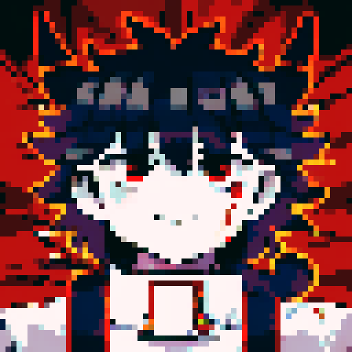 Anime-style demon slayer wielding a sword infused with void energy, sporting warlock horns on their head.