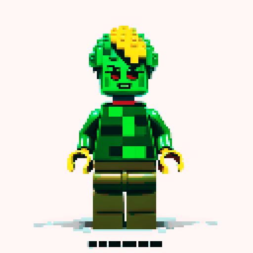 lego pixel, vibrant colors, blocky shapes, small plastic bricks, isometric perspective, retro video game, low resolution, 8-bit graphics, sharp edges, square grid, limited color palette, nostalgic feel, brick-built characters, iconic lego logo, digital recreation, detailed textures, crisp lines, simplified forms, nostalgic gaming vibes