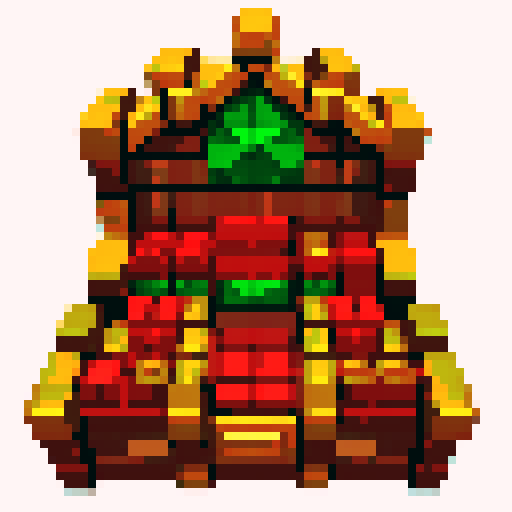 I need objects for my dungon game keys Tresure chest pile of gold and gems iron gates tiles walls make it a sprite sheet with diffrent objects its has to be a overhead view like gauntlet 