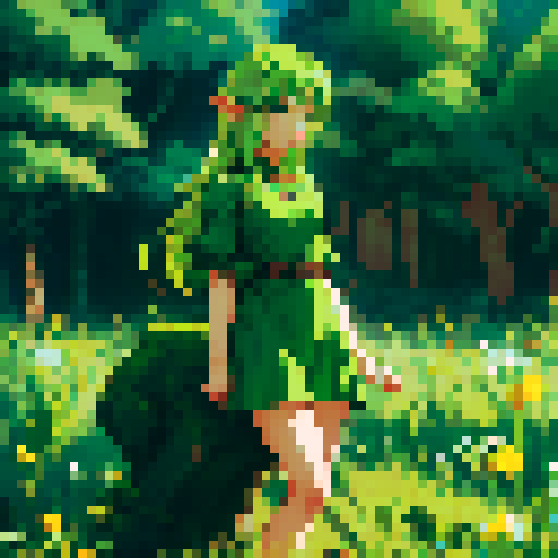 elf, girl, green dress