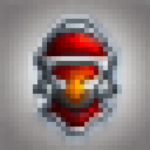 flaming red helmet