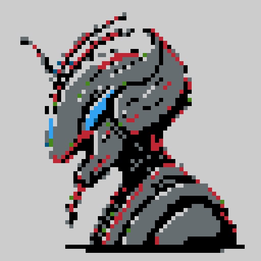 praying mantis helmet, retro 8-bit, intricate detailing, sharp angles, pixel art