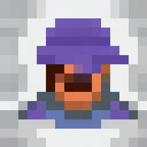galaxy hat, pixel art, game icon, close up, 16x16, portrait