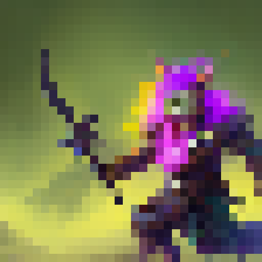 "Fierce goblin warrior charges forward, wielding a massive battle axe, in a cartoonish fantasy RPG style featuring bright colors and exaggerated features."