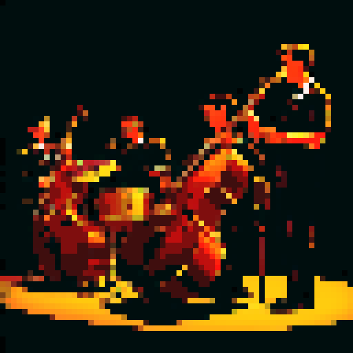 jazz musicians playing instruments, drums, double bass, saxophone, guitar, microphone, dimly lit bar, backlit, black, dark purple, brown, gold, pixel art style, sRGB