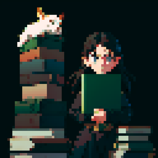 stacked book, black background