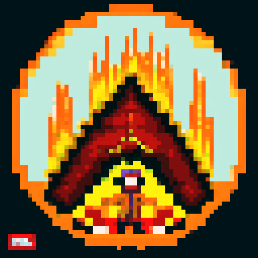 Ritual Fire Dance by Manuel de Falla, album cover, in pixel art style