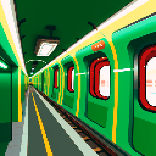 Subway metro train in tunnel, communicating via radio