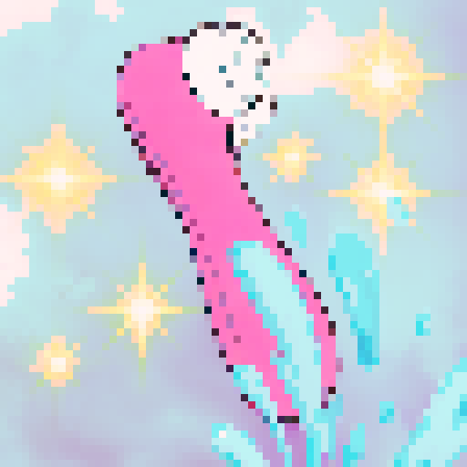 A sleek, ergonomic device in soft metallic pink, its curved form designed for precision and comfort. A smooth silicone tip, encircled by a contrasting white ring, hints at advanced technology and gentle functionality. Rendered in a clean, modern digital illustration, set against a serene gradient of cool blues,as a 64x64 pixel game icon, rendered with skillful pixel art in sRGB colors