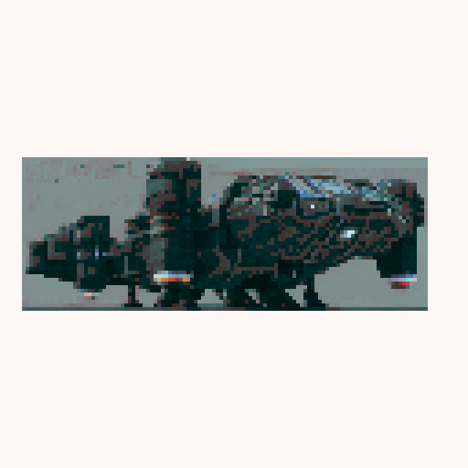 make a pixel art spaceship with bright colors