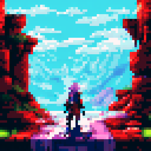 pixel of final fantasy character, a lancer