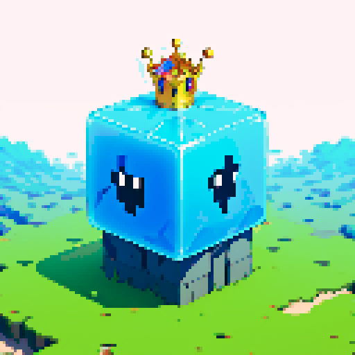 Gelatinous cube wearing crown
