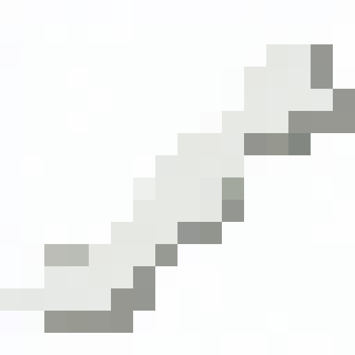 Bone broken in half with small traces of blood.