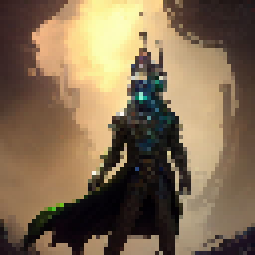 "Steampunk elder doctor, adorned in black and green, stands atop a towering brass machine, surrounded by swirling gears and steam, holding a glowing vial filled with elixir."