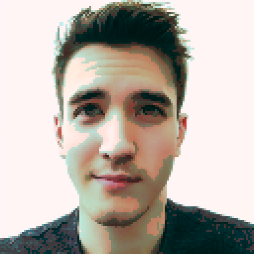 beard, flannel shirt, axes, computer screen, neon colors