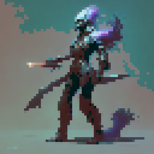 warrior wearing armor, running, side view