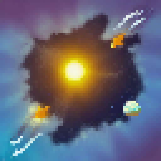 Space station, sun, planets, asteroids