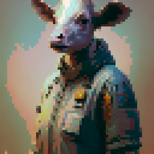 an old Farmer with dirty clothes stand in Farm near cows and goats realistic image