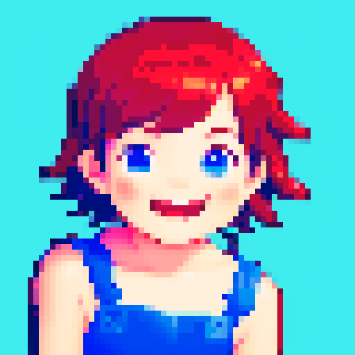 portrait, sprite art, happy child
