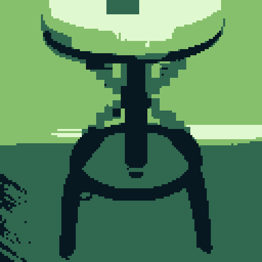 Old bar stool from an Irish tavern. Gameboy style
