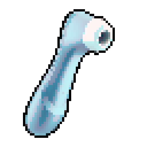 A sleek, ergonomic device in soft metallic blue, its curved form designed for precision and comfort. A smooth silicone tip, encircled by a contrasting white ring, hints at advanced technology and gentle functionality. Rendered in a clean, modern digital illustration, set against a serene gradient of cool blues,as a 32x32 pixel game icon, rendered with skillful pixel art in sRGB colors