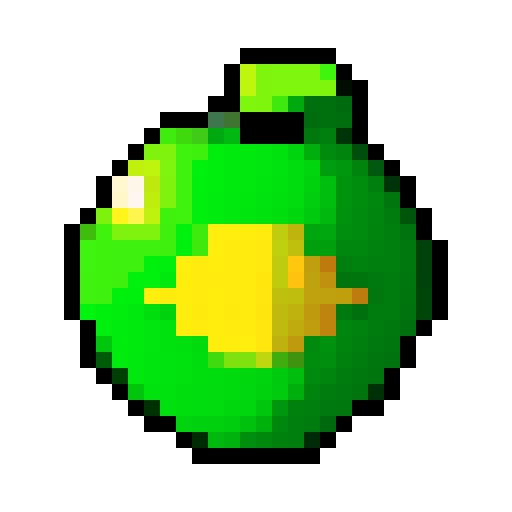 small green glowing orb, retro-style 16-bit, 16x16, pixel art, sRGB