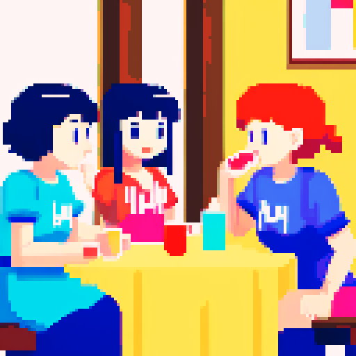 several girls drinking water together