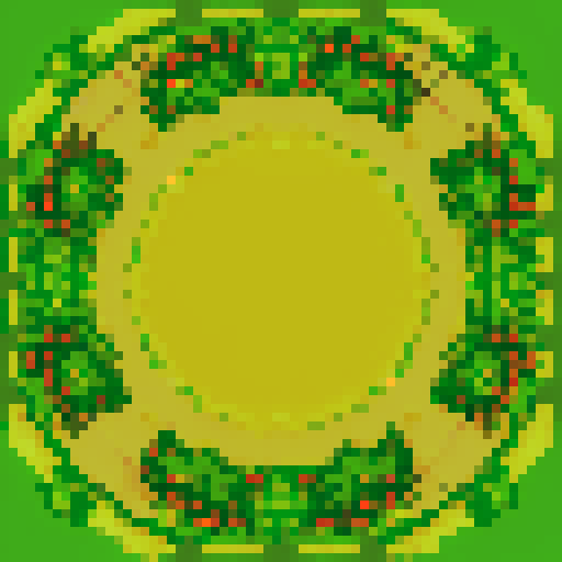 earth, grass, vibrant shades of green, intricate pixelated details, lively tufts of grass, textured soil, contrasting brown hues, seamless tile pattern, 2D game art, sRGB color space tile