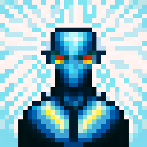 laser beam weapon, game icon, 32x32 pixel art, sRGB, skill art, close up, portrait, futuristic, vibrant colors, glowing, intense energy, sleek design, dynamic composition, metallic shine, high contrast, sharp edges, pixel perfection, detailed rendering