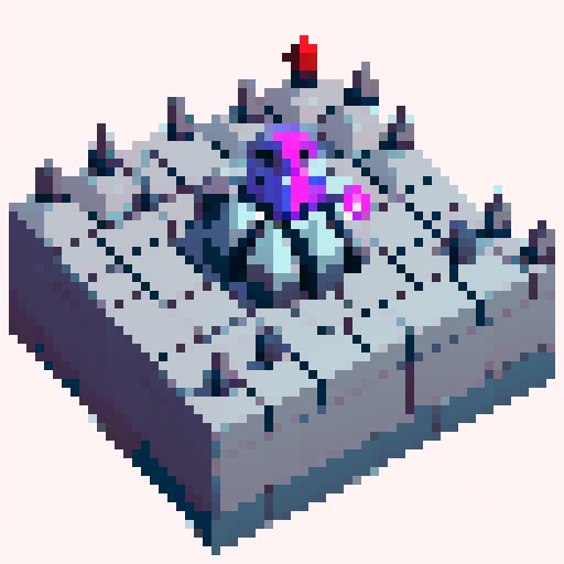 spike fall trap, dungeon brick background, 3d spikes, skull on spike, angled perspective, pixel art, sRGB